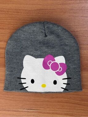 Hello Kitty Gray Beanie Hat Sanrio One Size